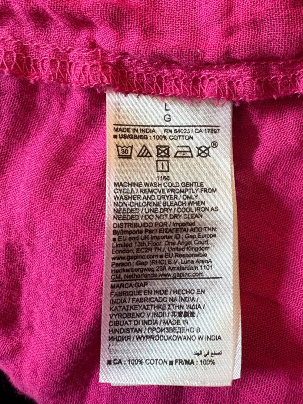 GAP Hot Pink Cotton Sundress- Floral Print- Size Large - Picture 11 of 12